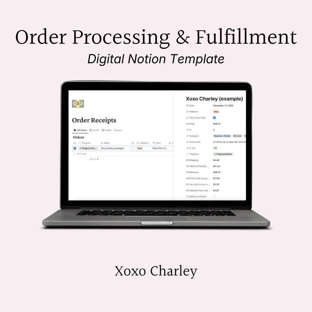 Order Processing & Fulfillment Notion Digital Template