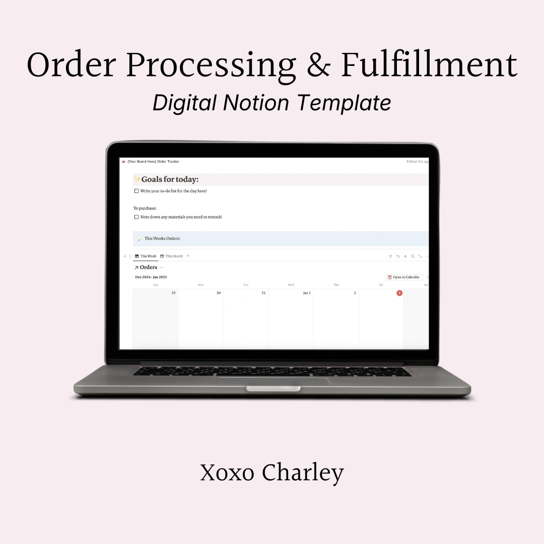Order Processing & Fulfillment Notion Digital Template