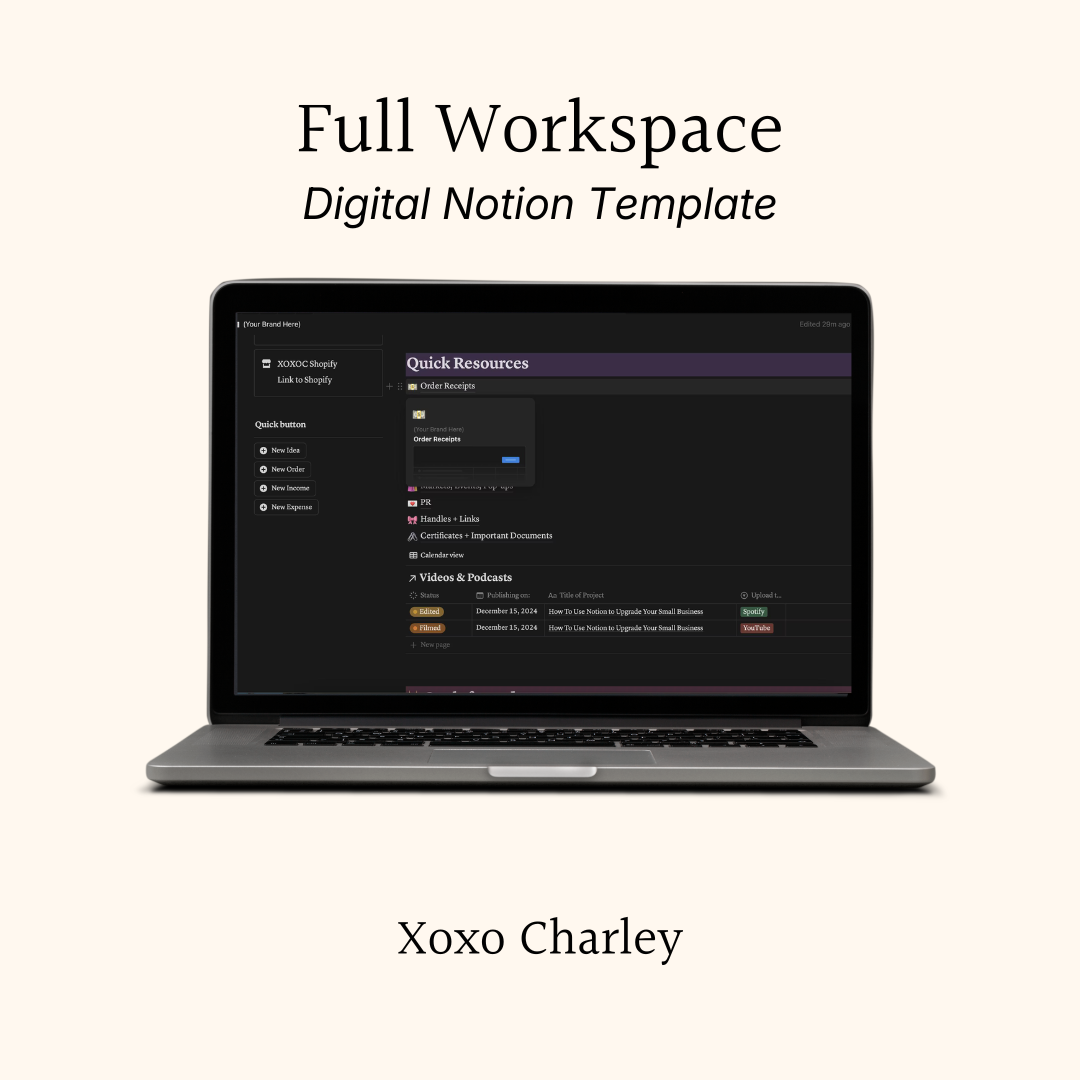Full Workspace Notion Digital Template