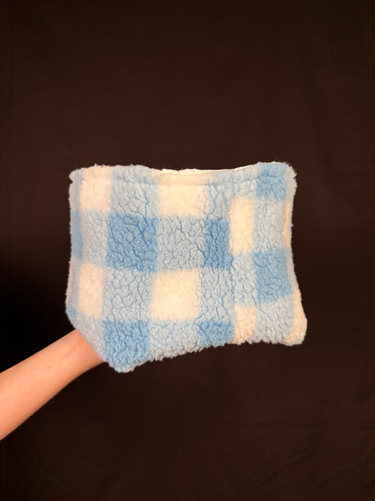Blue Gingham Fuzzy Large Fabric Bowl *limited-edition*