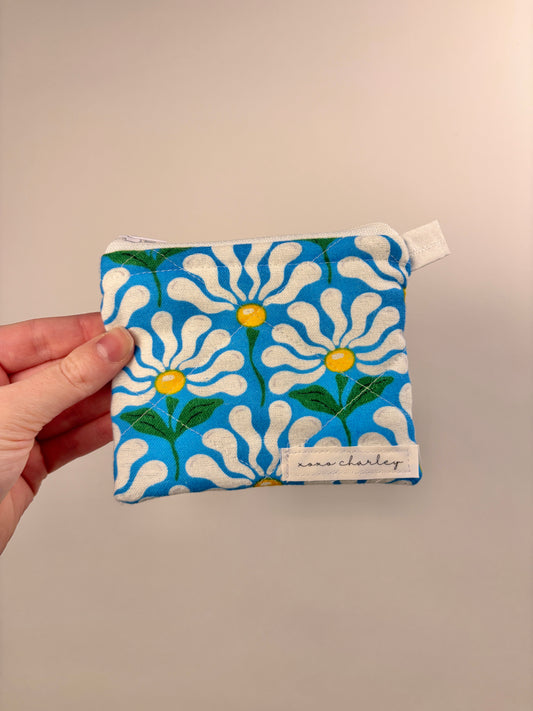 Blue Flower Keychain Wallet