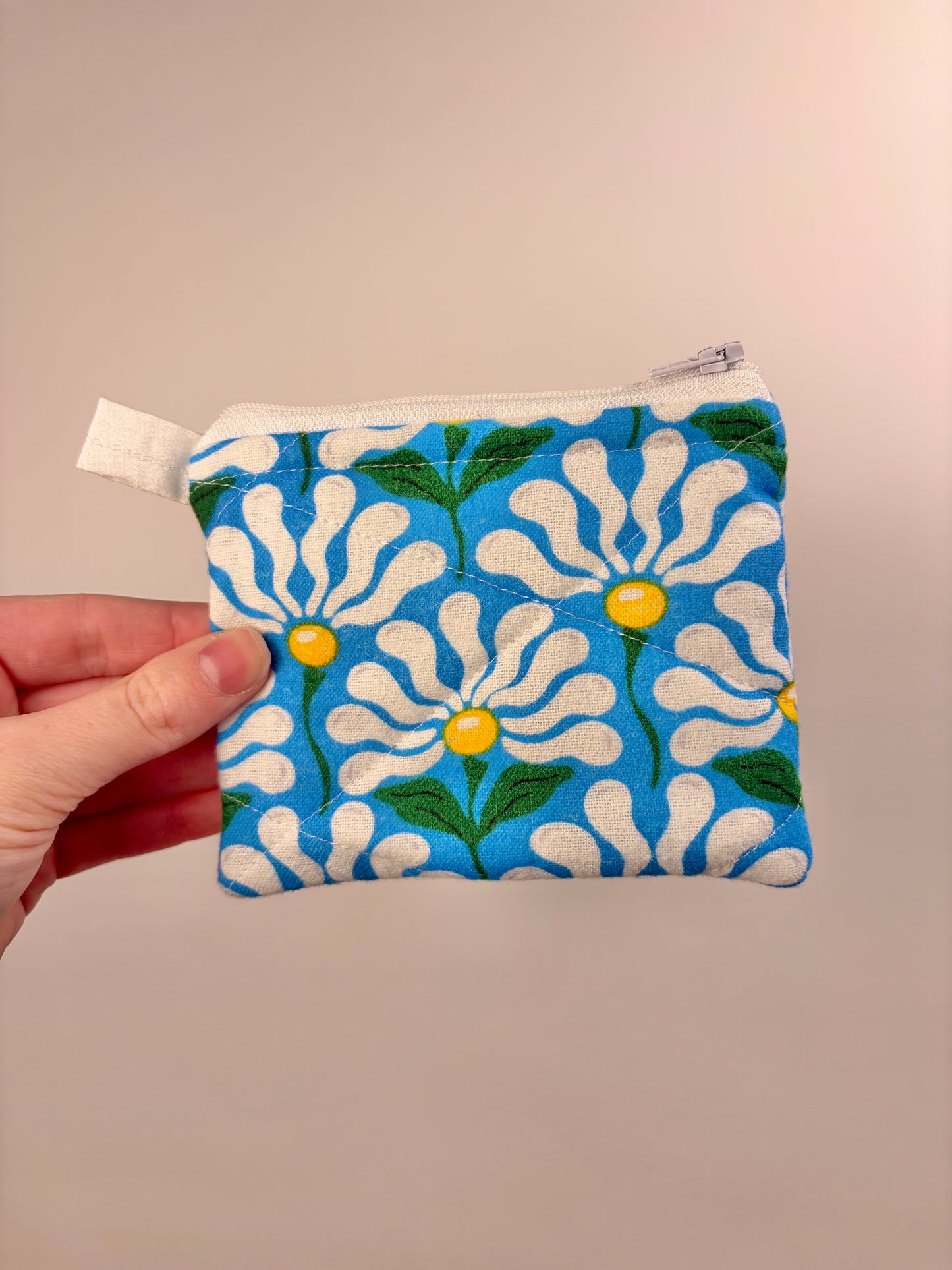 Blue Flower Keychain Wallet