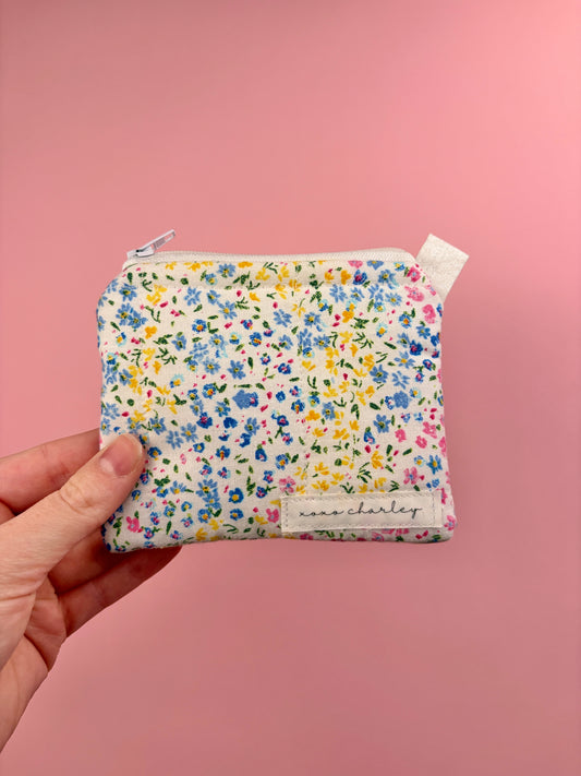 Mini Pastel Floral Keychain Wallet