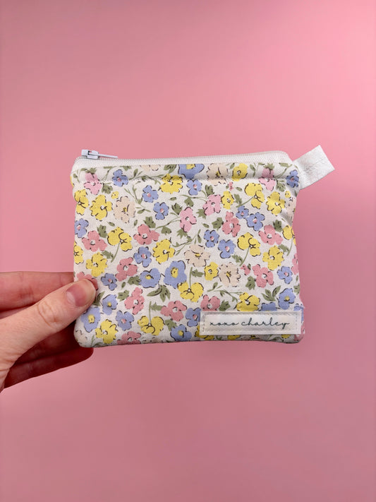 Pastel Floral Keychain Wallet