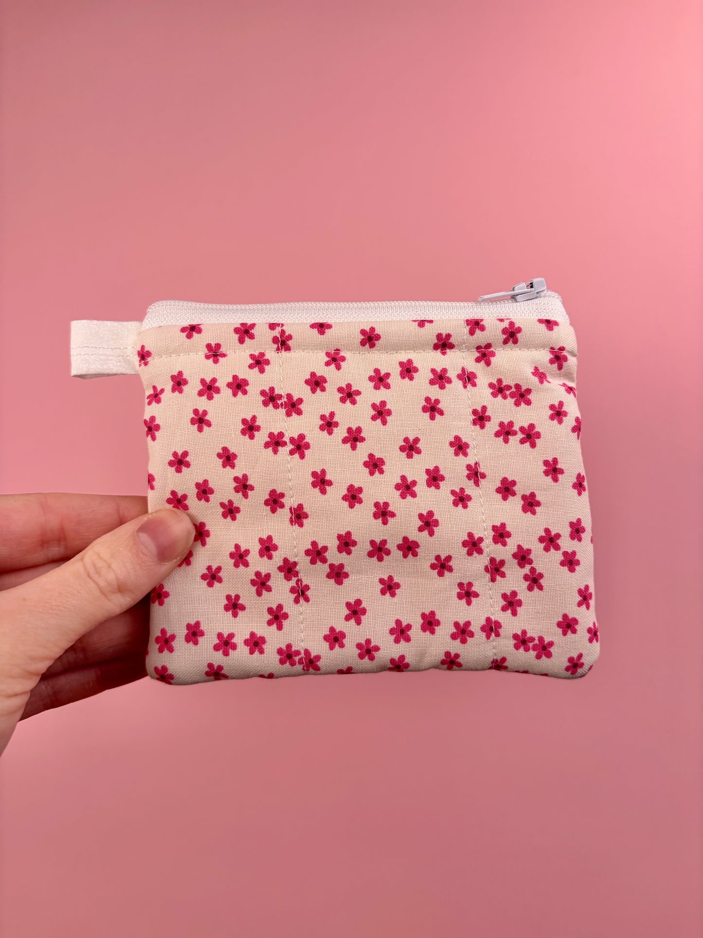 Magenta Floral Keychain Wallet