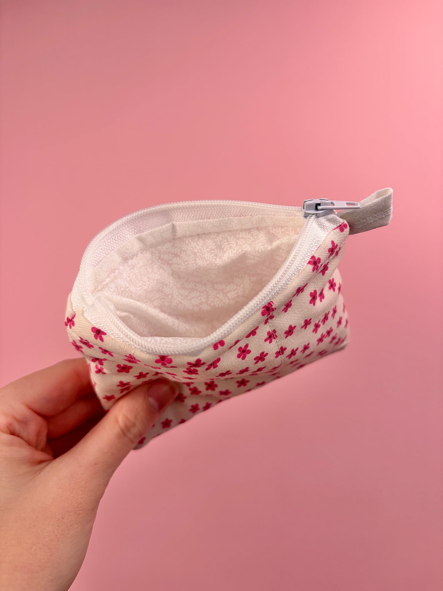 Magenta Floral Keychain Wallet