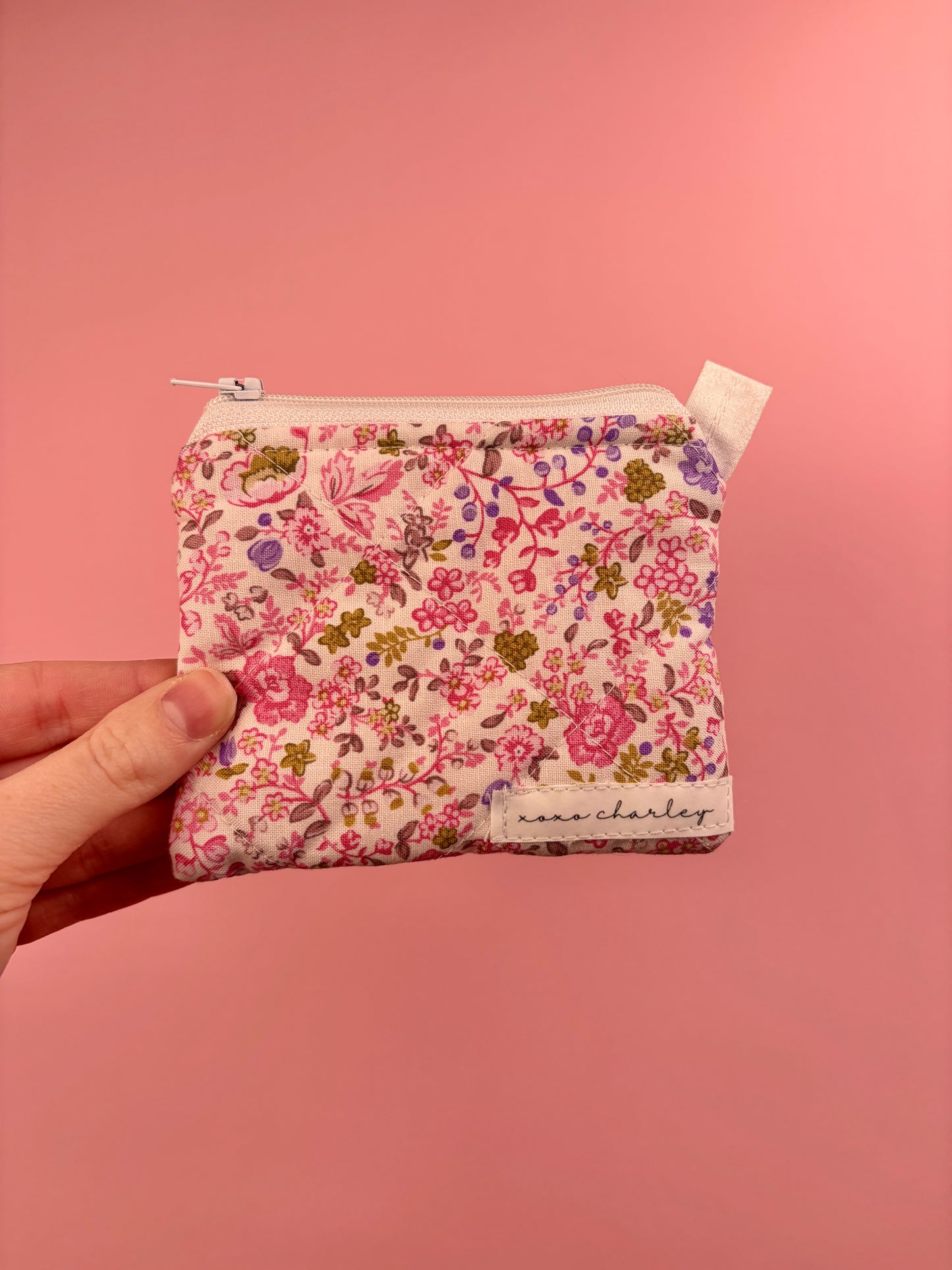 Ditsy Picnic Pink Keychain Wallet