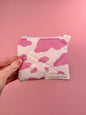 Pink Cow Print Keychain Wallet