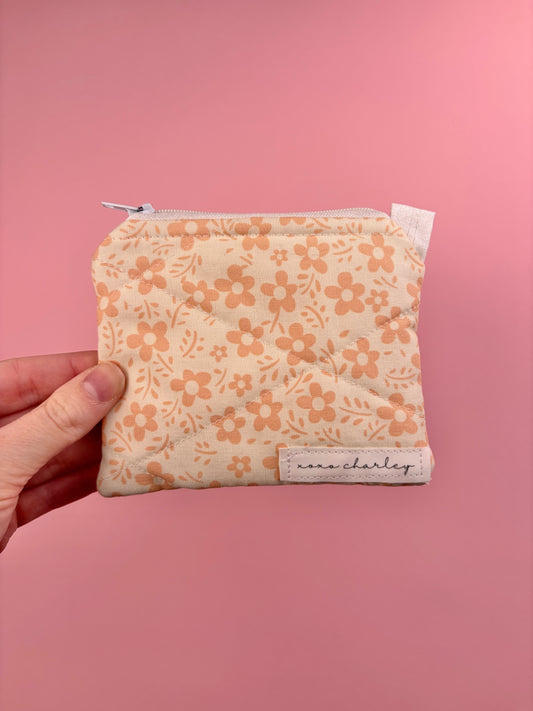 Orange Floral Keychain Wallet