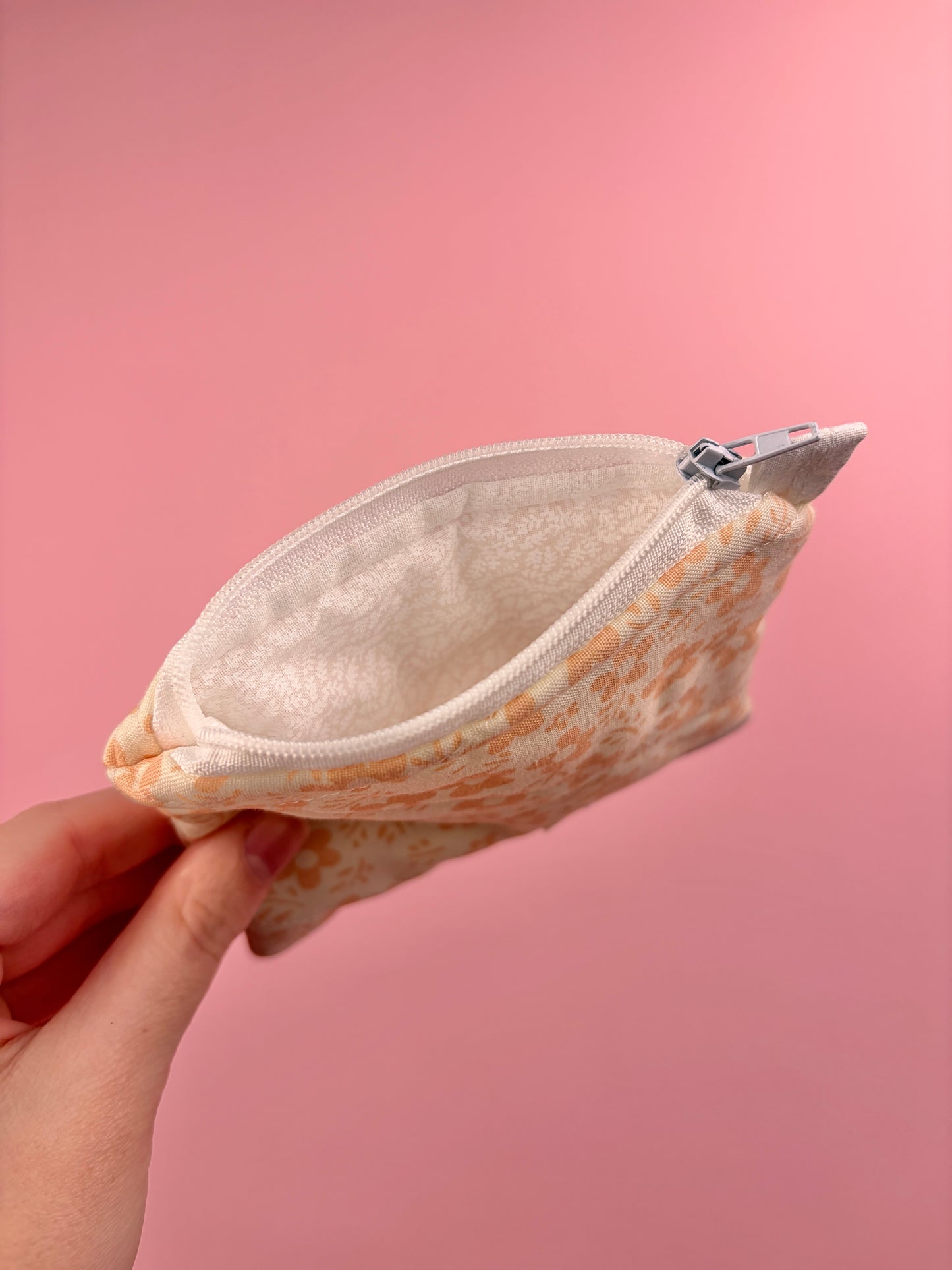 Orange Floral Keychain Wallet