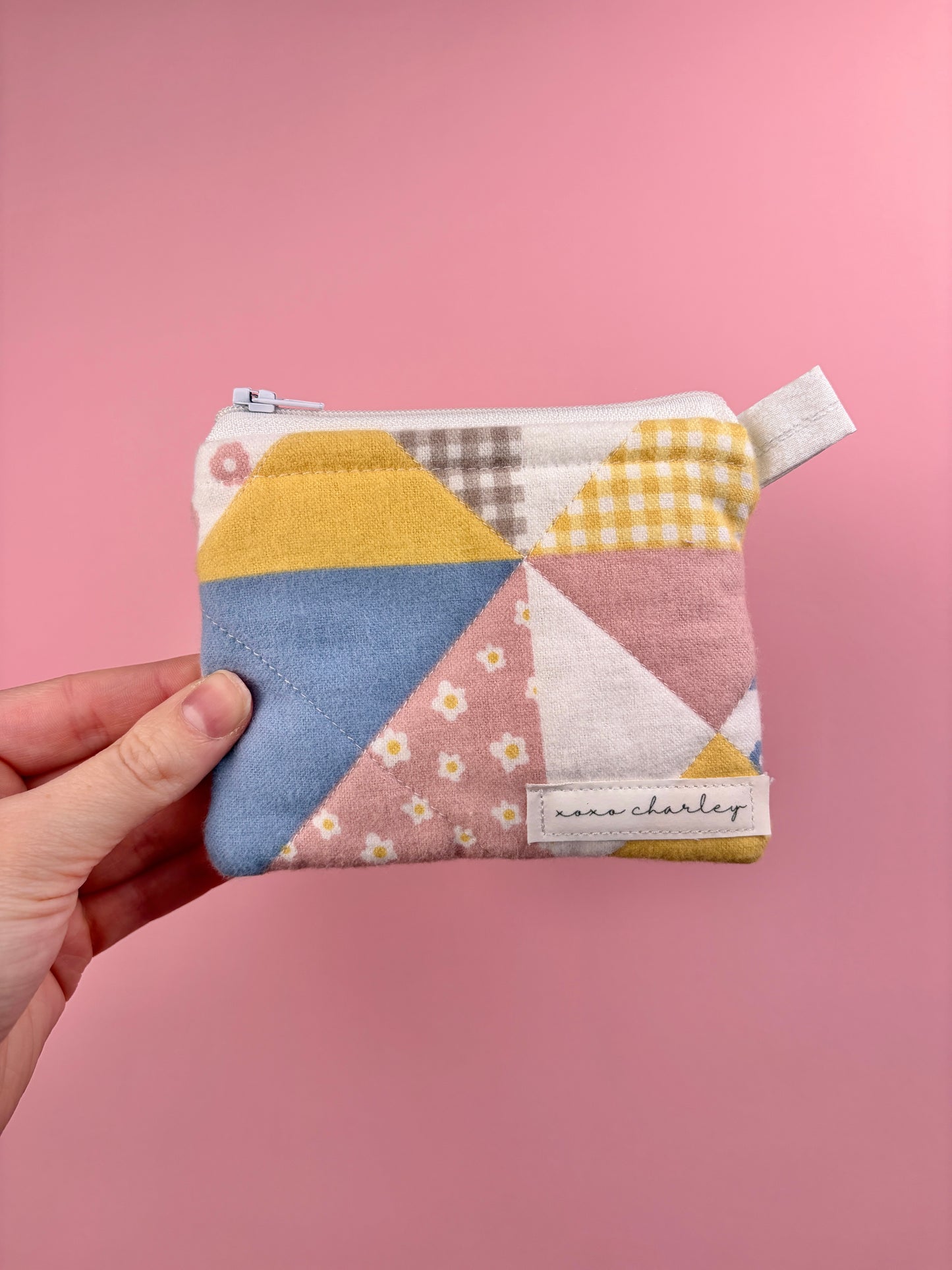 Pastel Patchwork Keychain Wallet