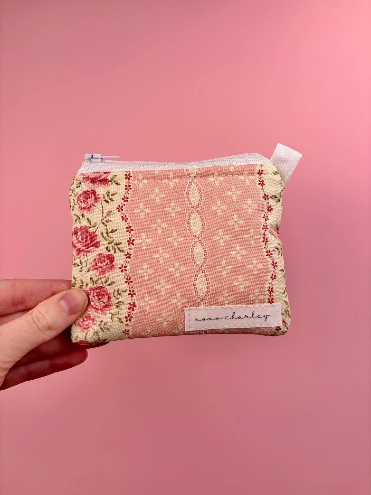 Pink & Yellow Floral Keychain Wallet