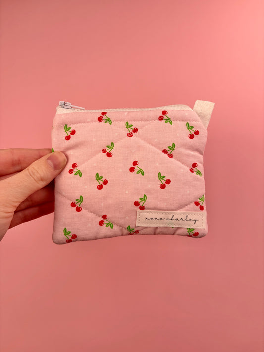 Pink Cherry Keychain Wallet