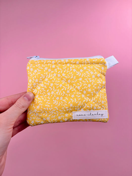 Mini Yellow Floral Keychain Wallet