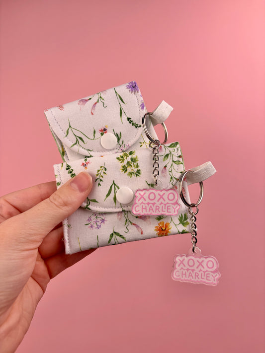 Purple Wildflower Earbuds Case