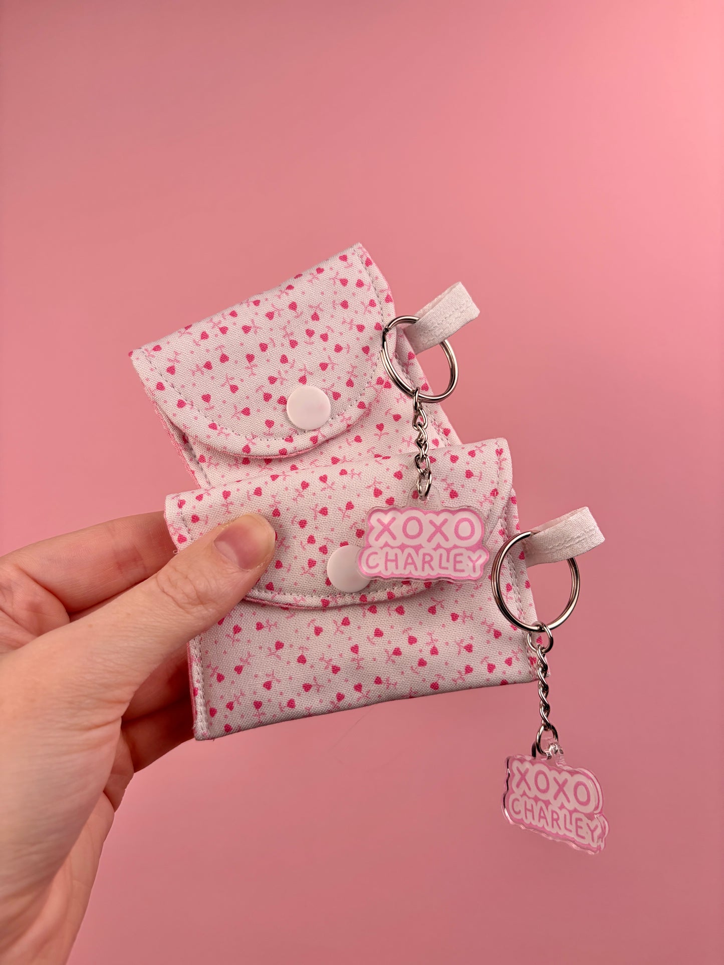 Tiny Pink Hearts Earbuds Case