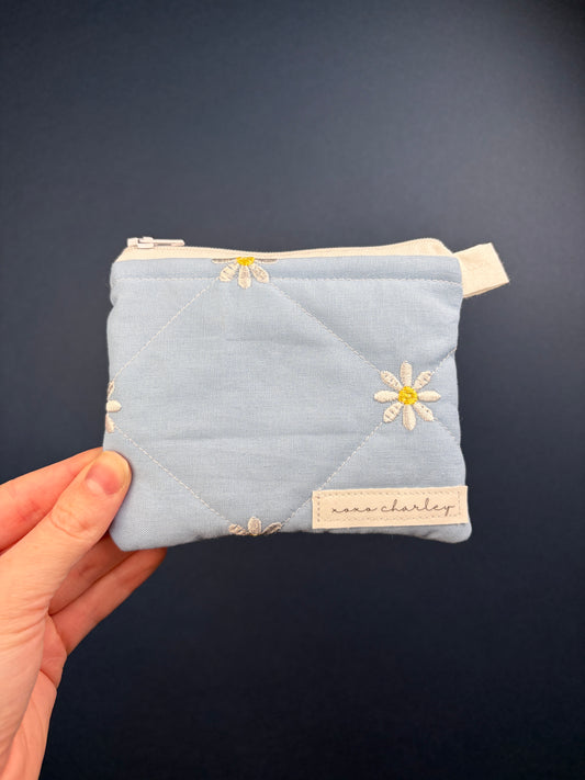 Blue Daisy Keychain Wallet