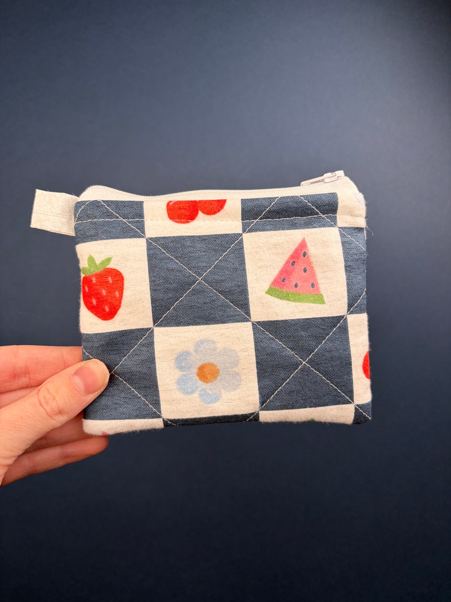 Checkered Fruit Keychain Wallet