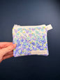 Pale Blue Floral Keychain Wallet