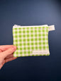 Green Gingham Keychain Wallet