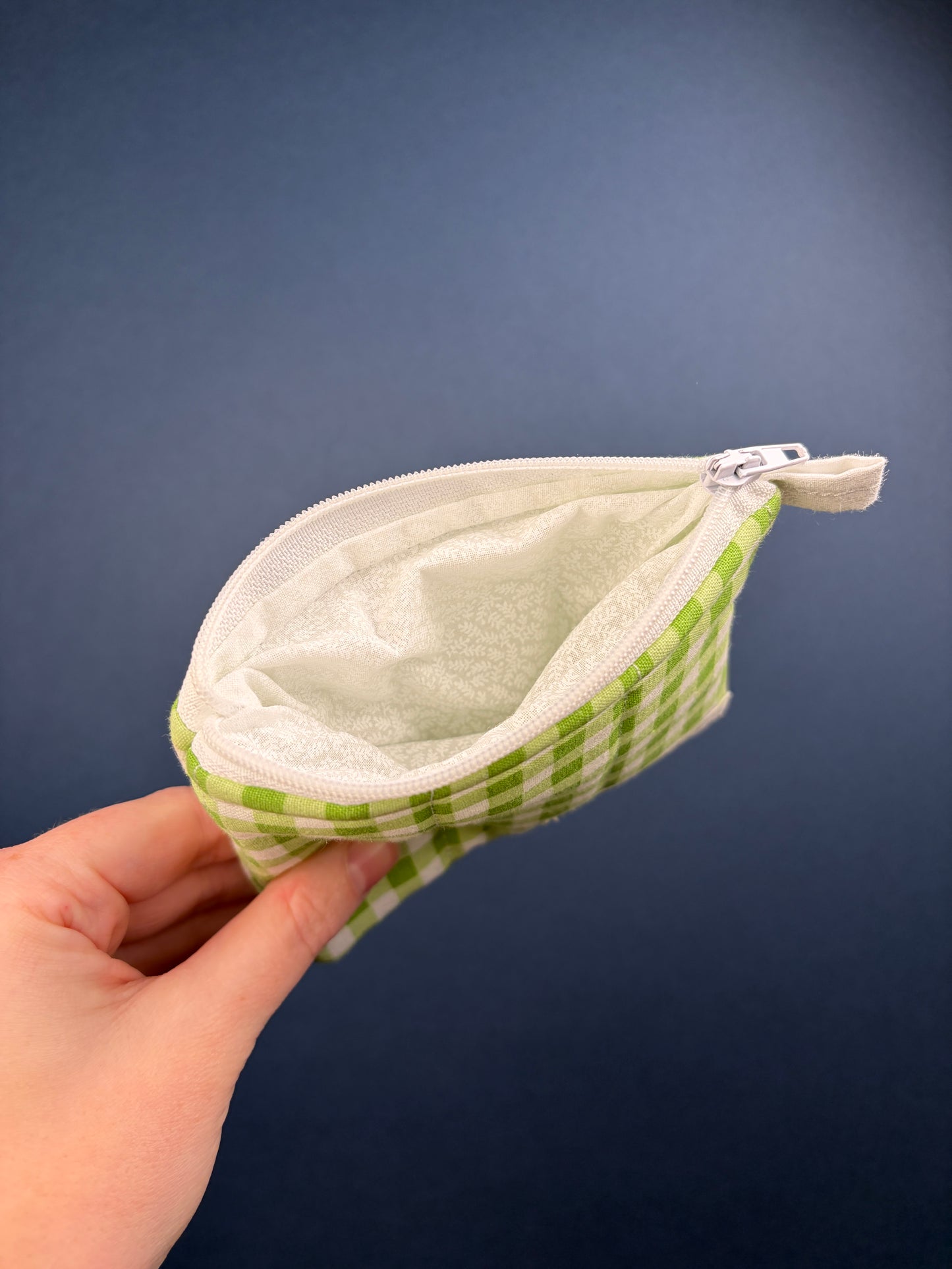 Green Gingham Keychain Wallet