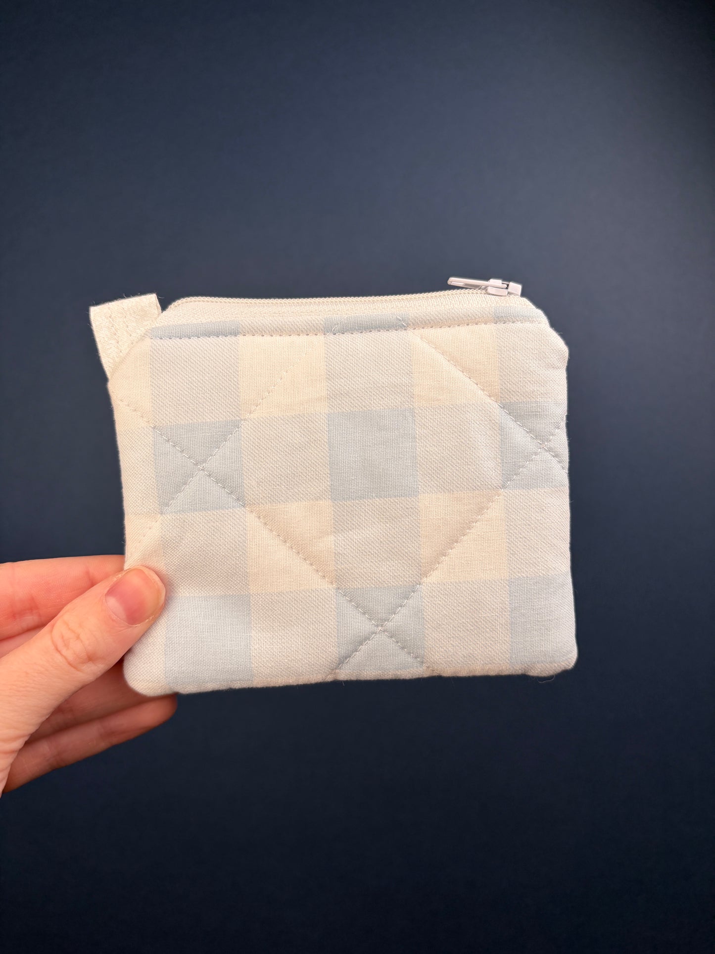 Blue Gingham Keychain Wallet