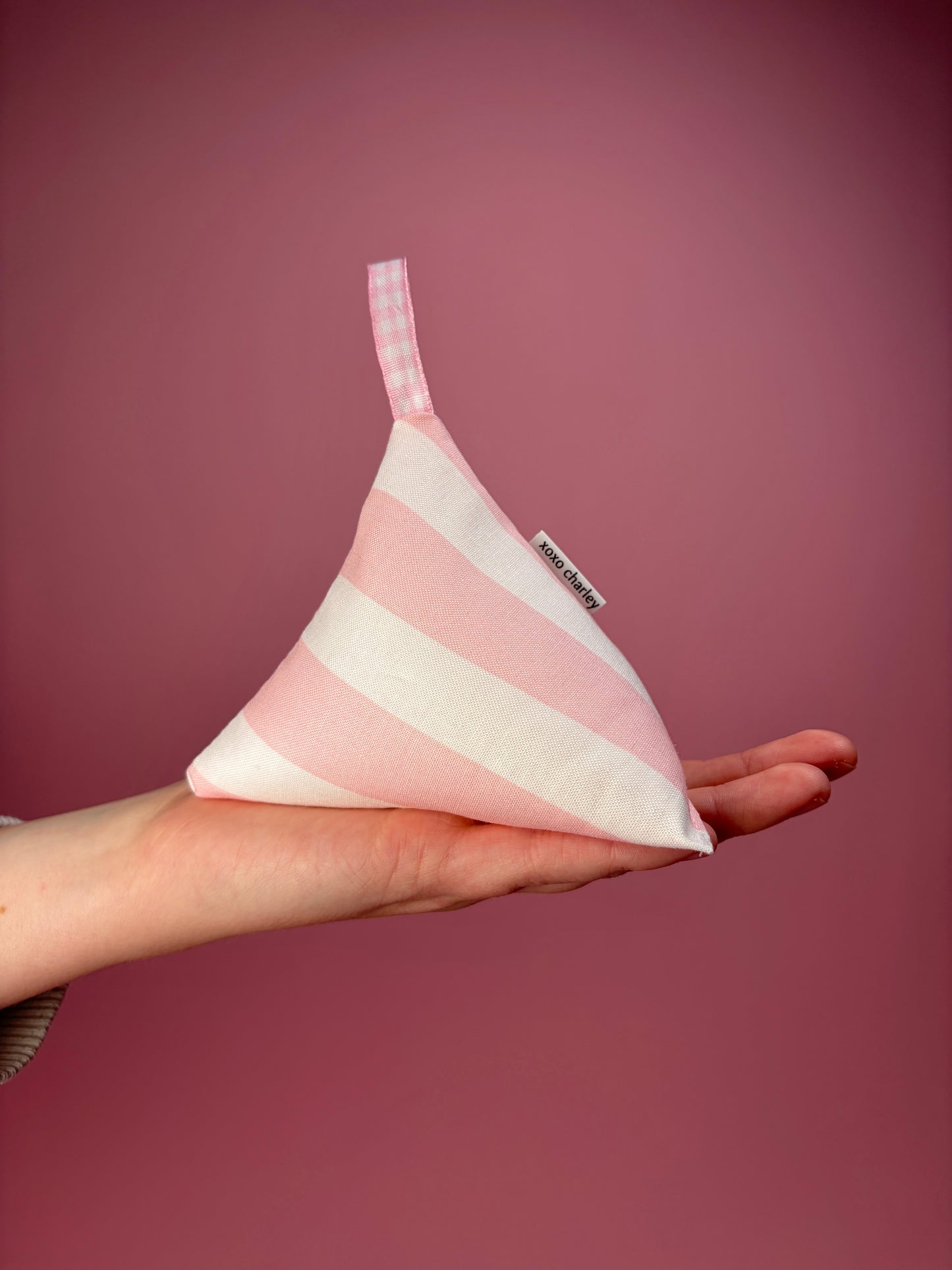 Pink & White Lines Pattern Weight