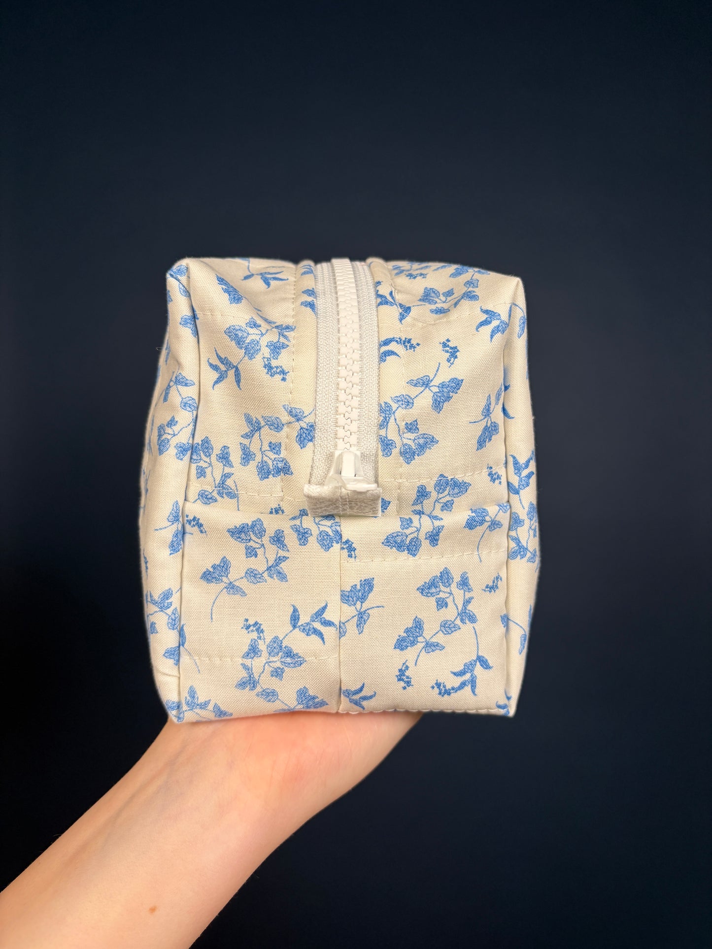 Valerie with Blue Gingham Medium Makeup Bag *limited-edition*