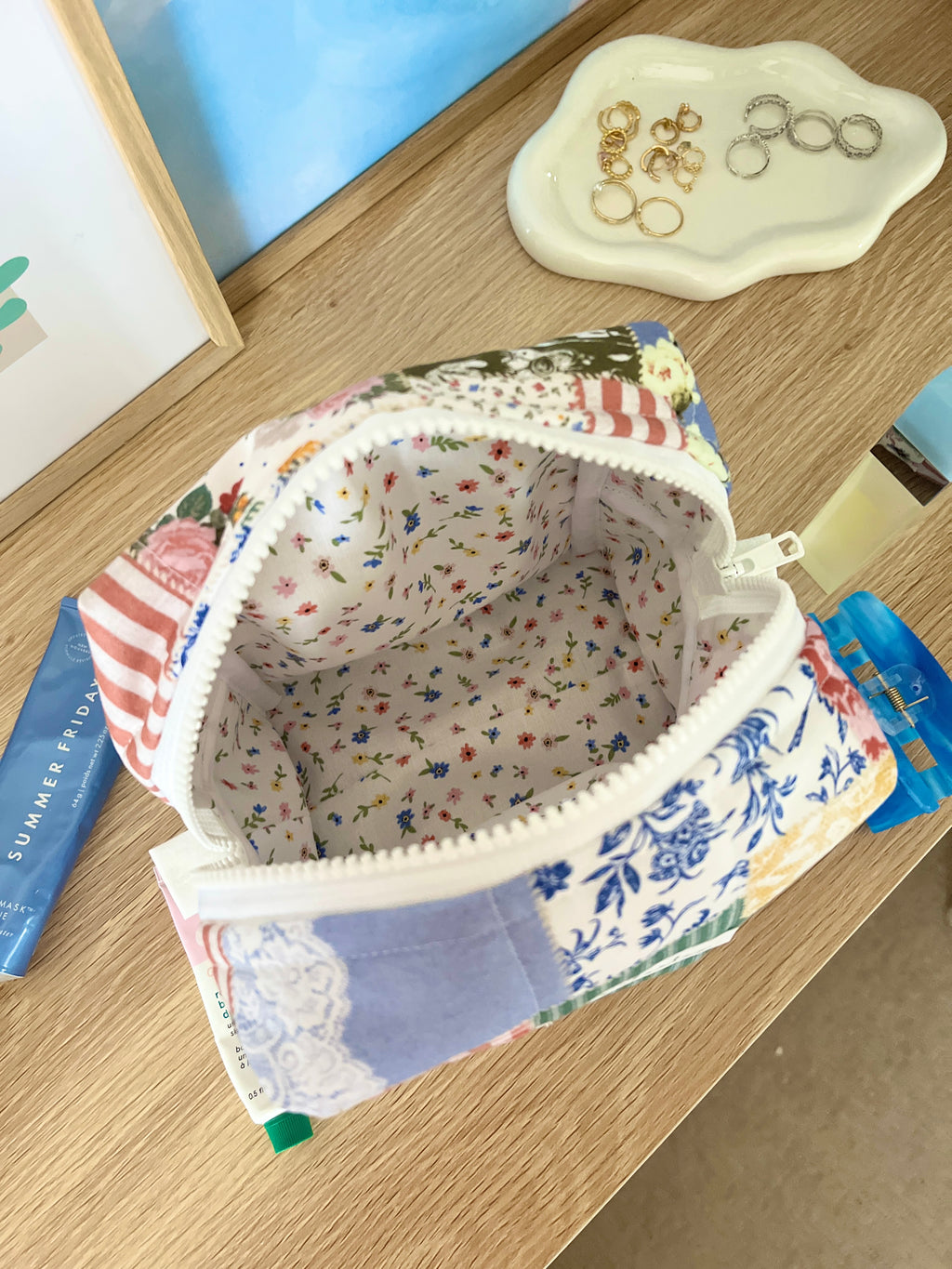 Colorful Picnic Medium Makeup Bag
