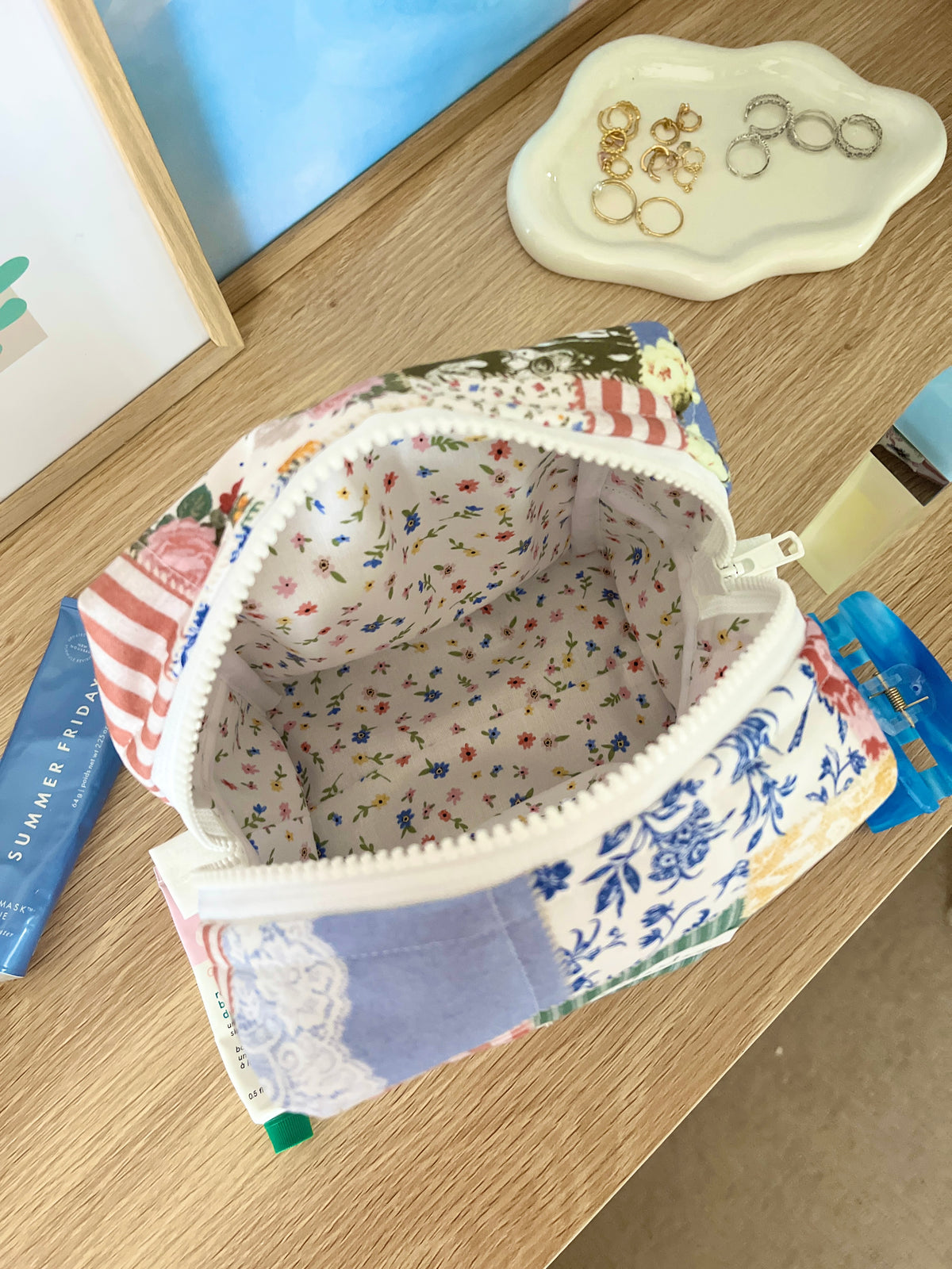 Colorful Picnic Medium Makeup Bag