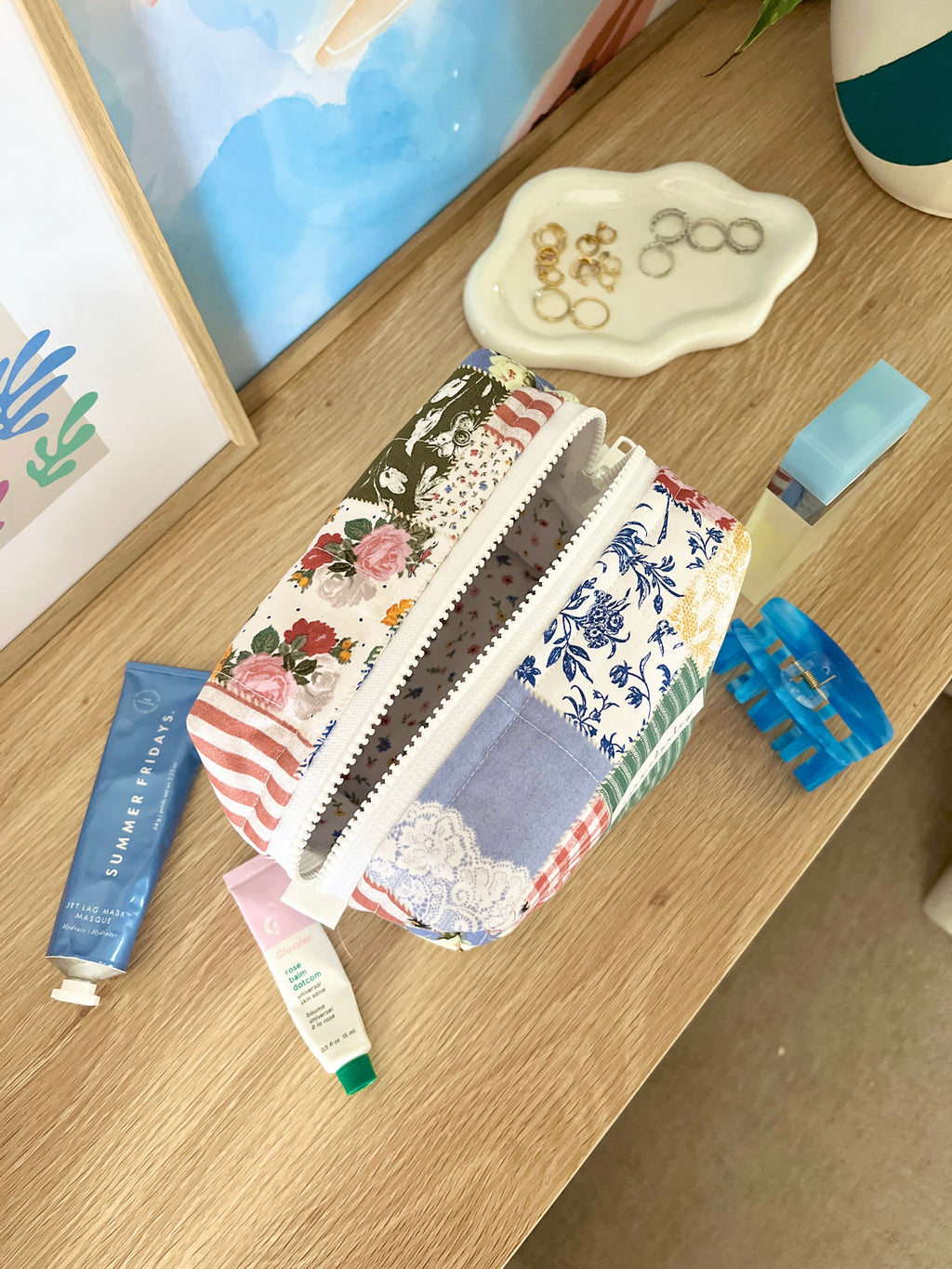 Colorful Picnic Medium Makeup Bag