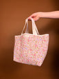 Ditsy Picnic Pink Short Strap Tote Bag