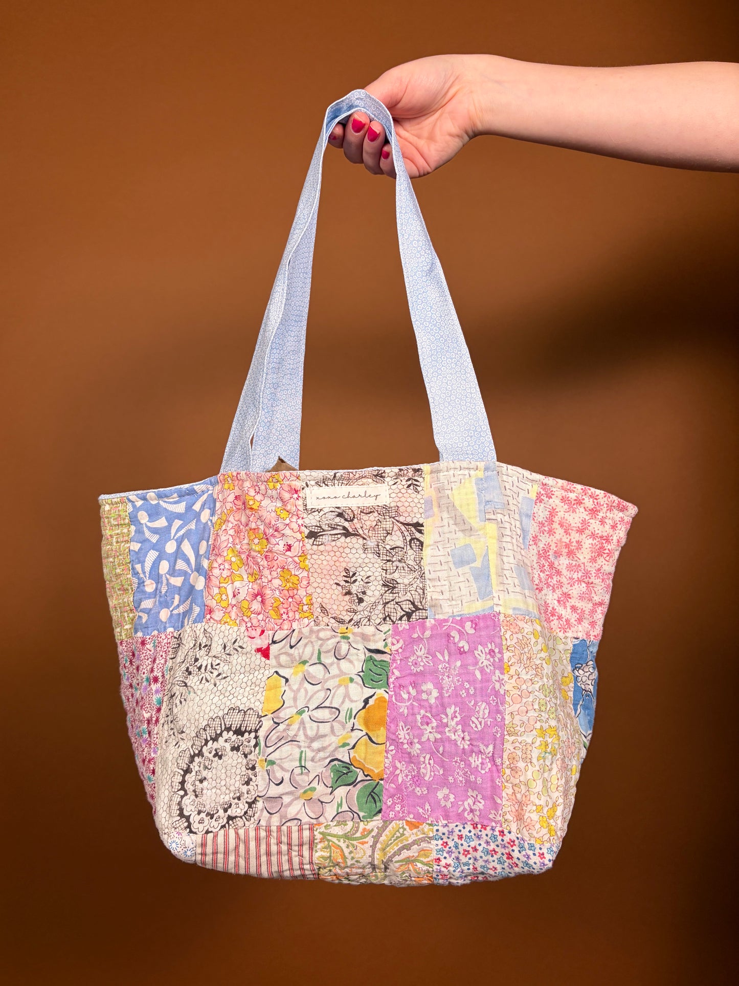 The Colorful Ocean Blue Upcycled Mini Tote