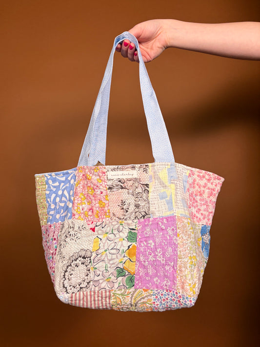 The Colorful Ocean Blue Upcycled Mini Tote
