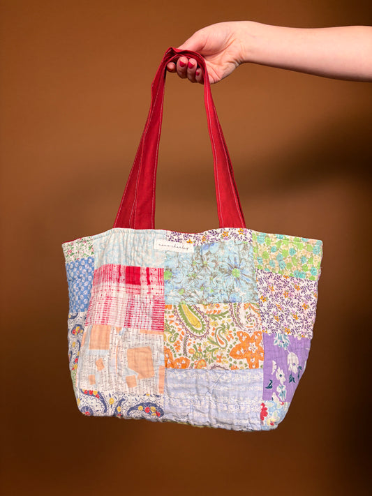 The Colorful Red Upcycled Mini Tote