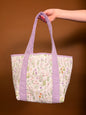 Purple Wildflower Mini Tote with Attached Straps