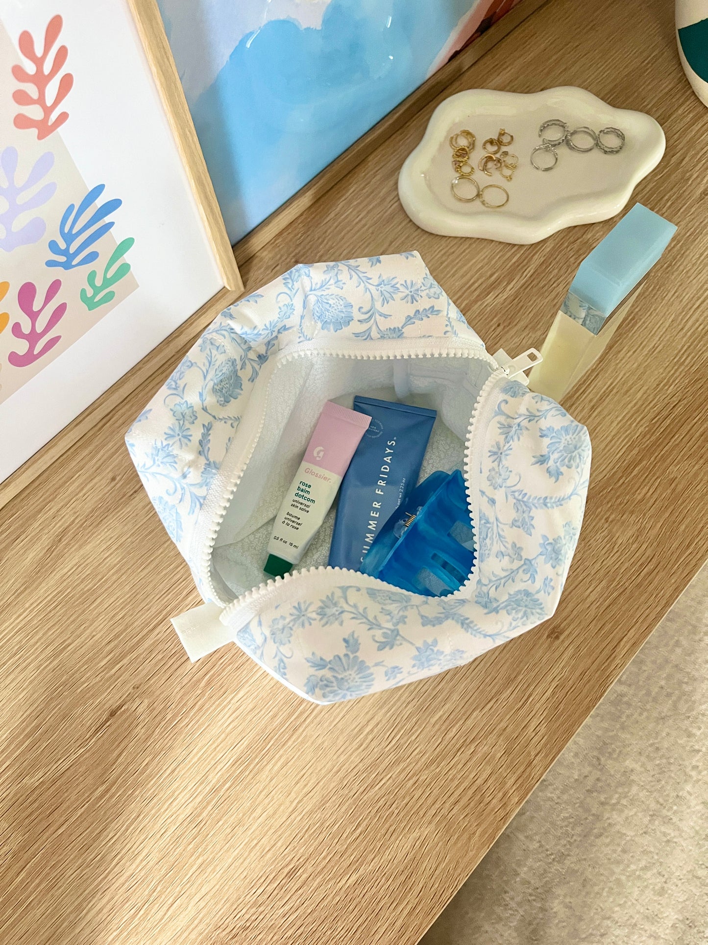 The Vintage Blue Makeup Bag