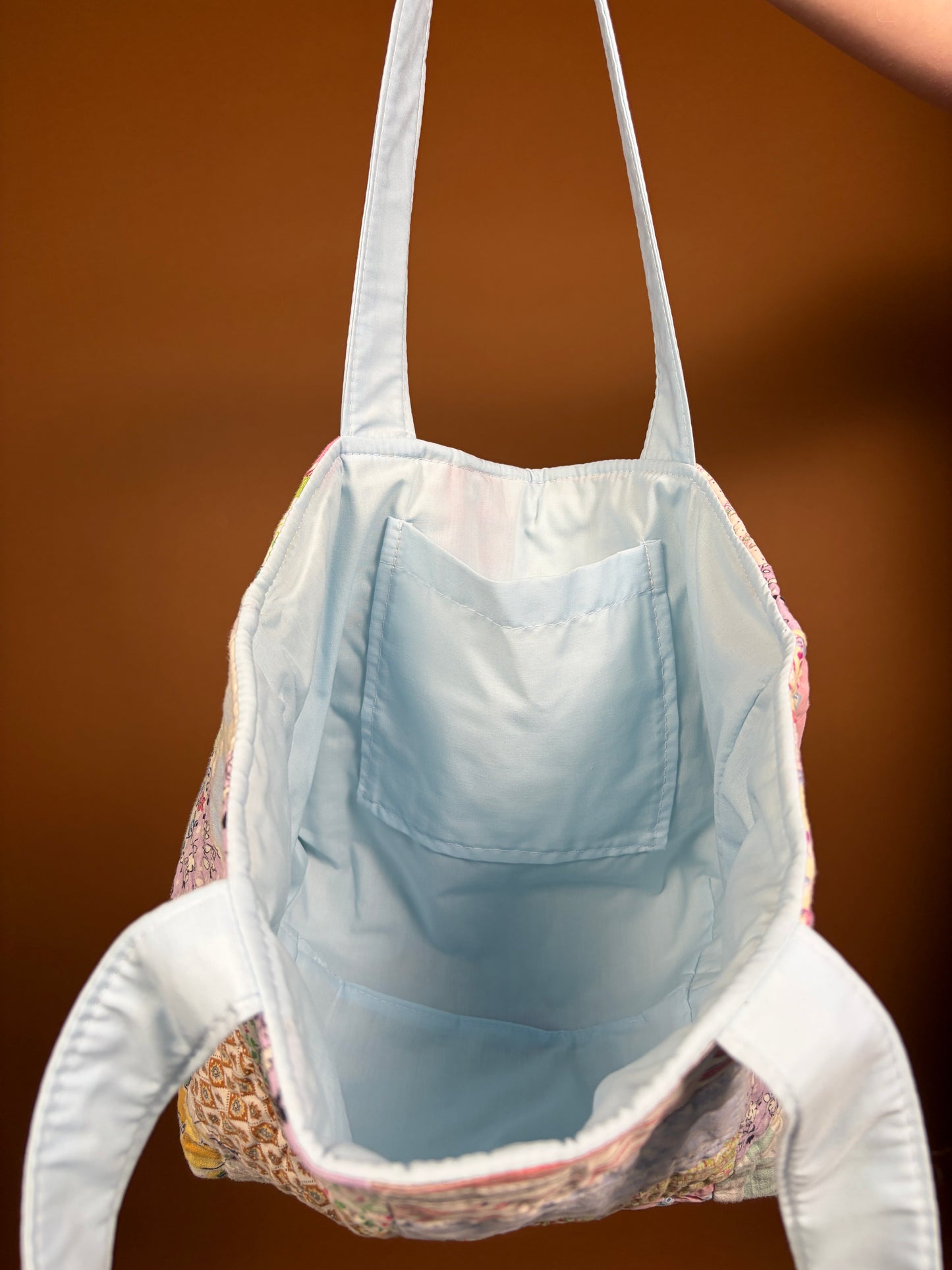 The Colorful Baby Blue Upcycled Mini Tote