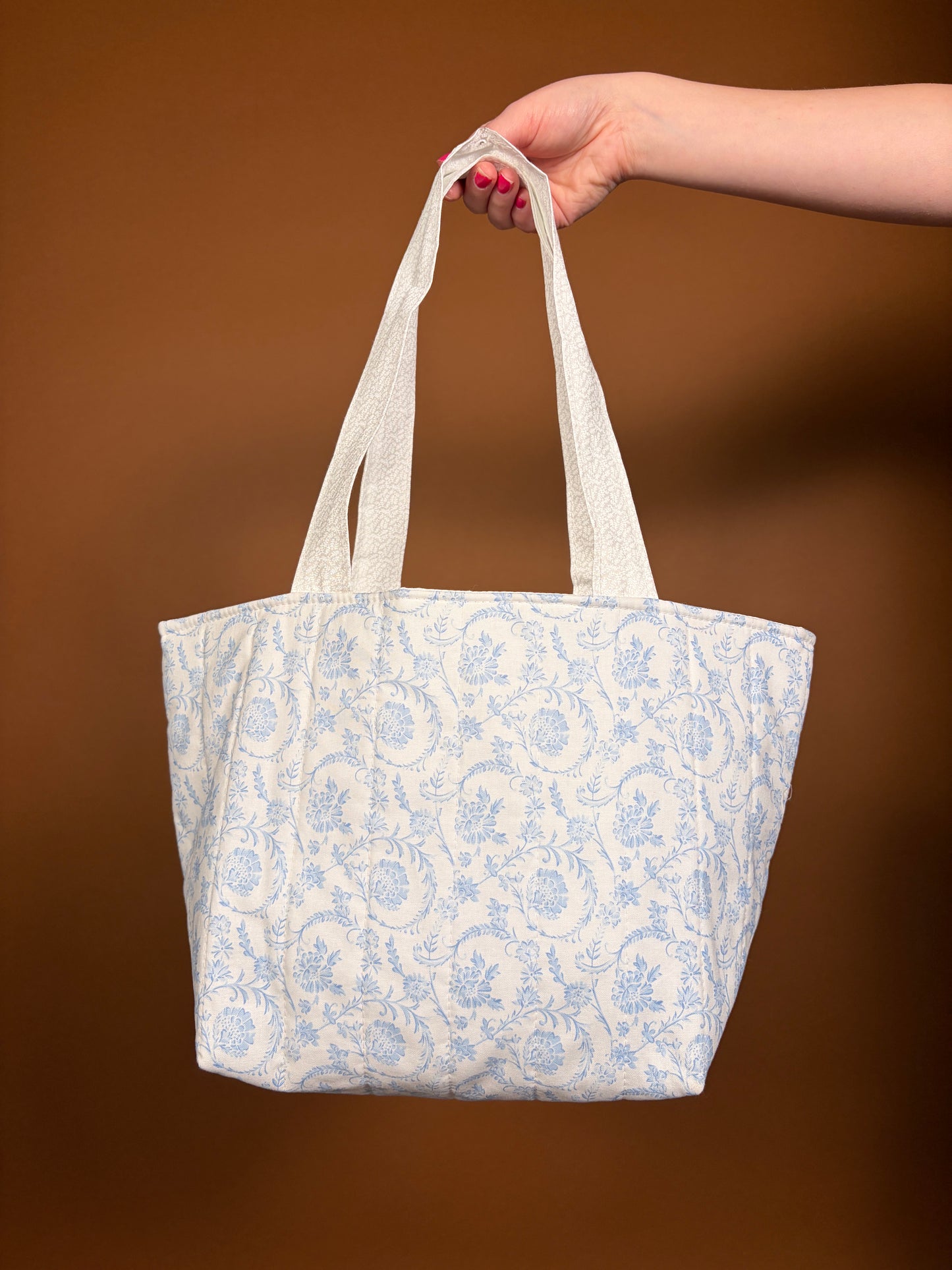 Vintage Blue Mini Tote with non-attached straps