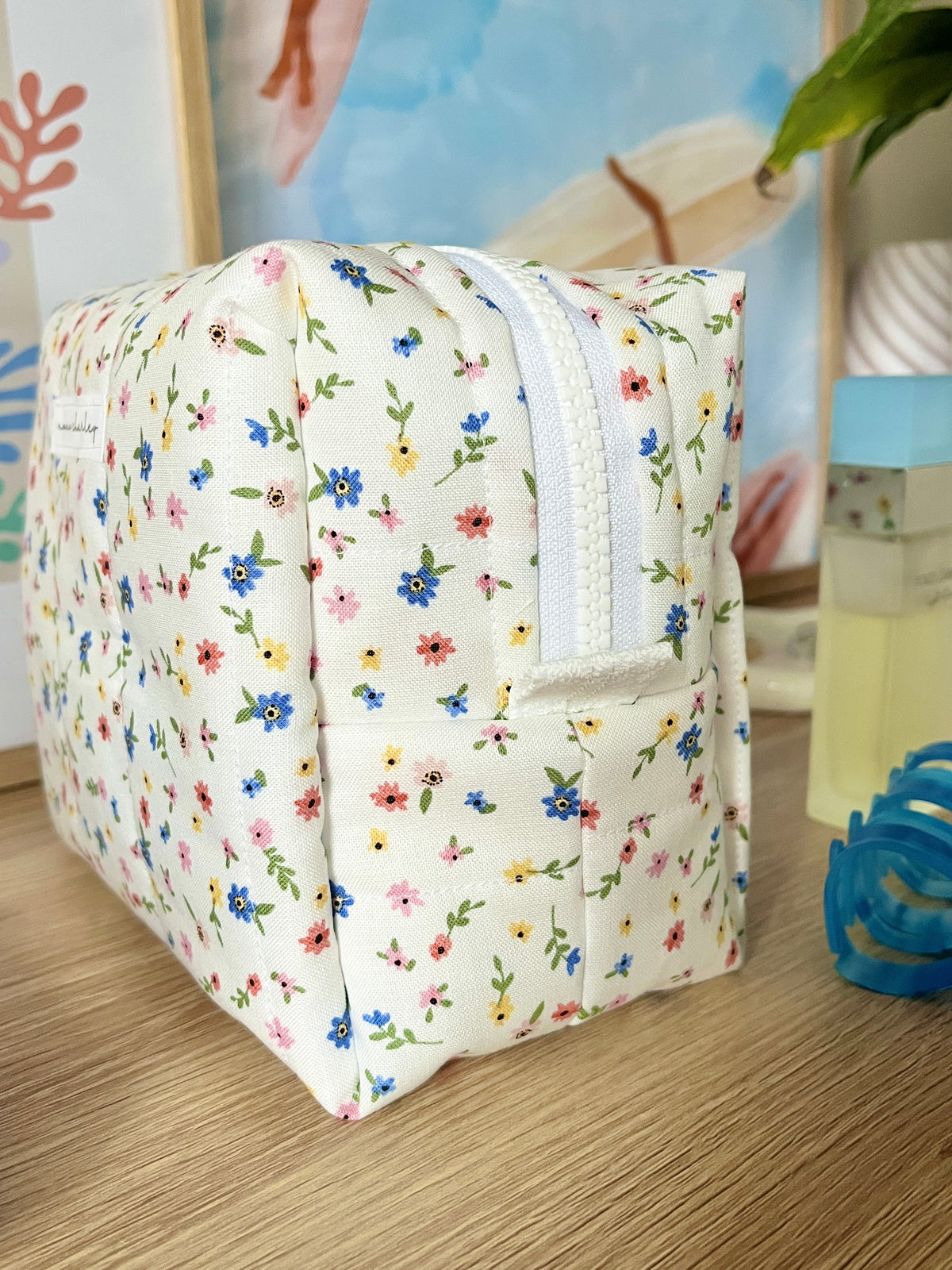 Mini Colorful Flower Medium Makeup Bag