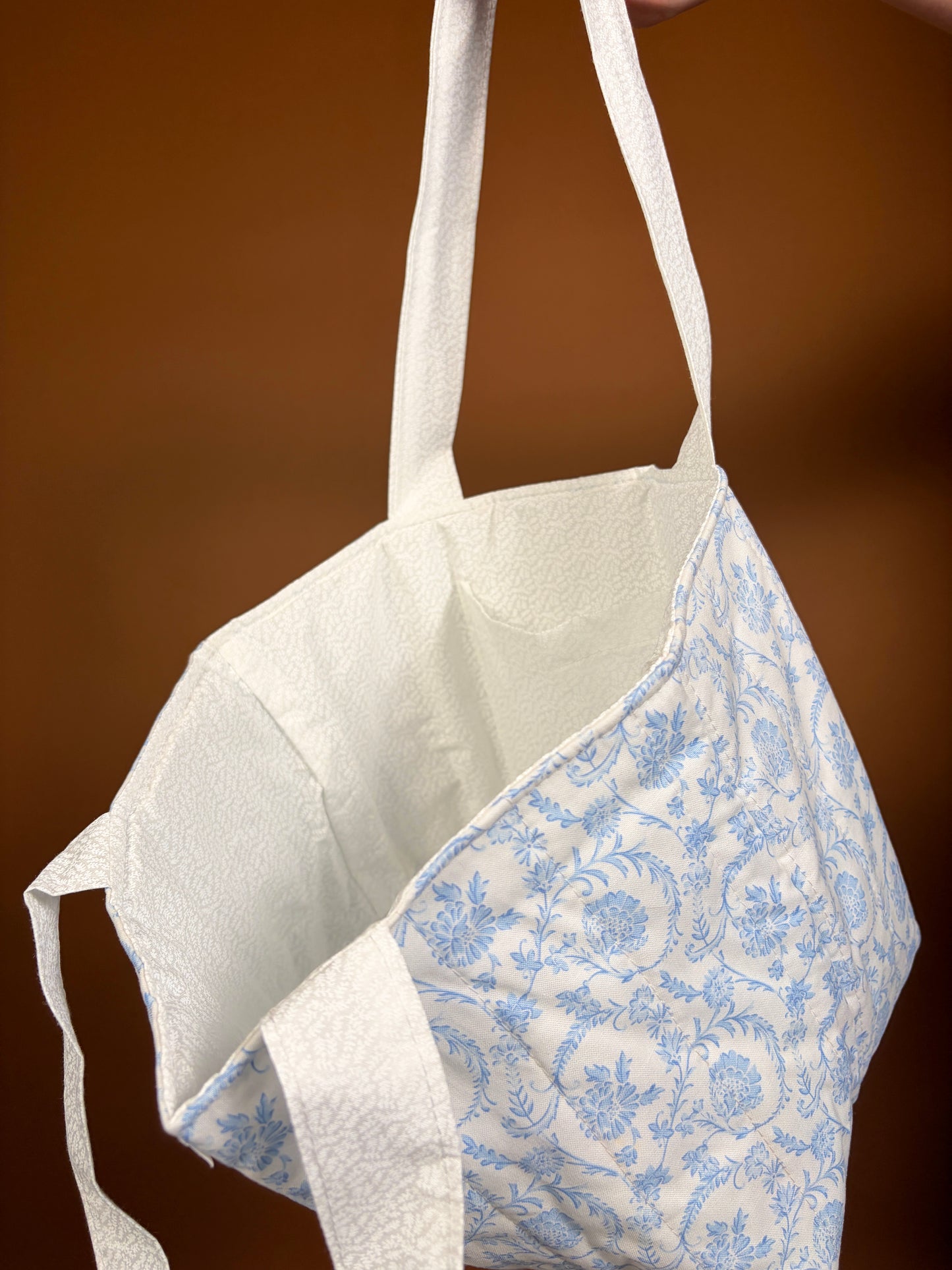 Vintage Blue Mini Tote with non-attached straps