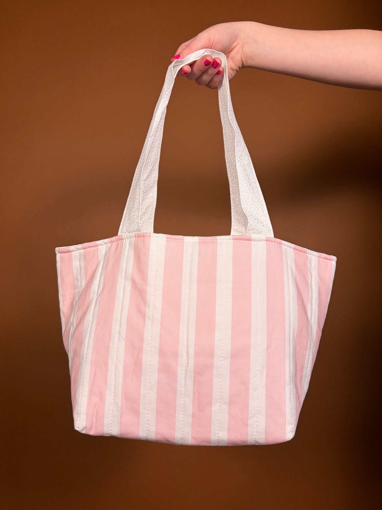 The Pink & White Stripe Mini Tote