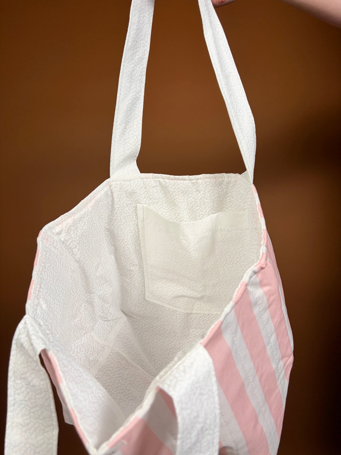 The Pink & White Stripe Mini Tote