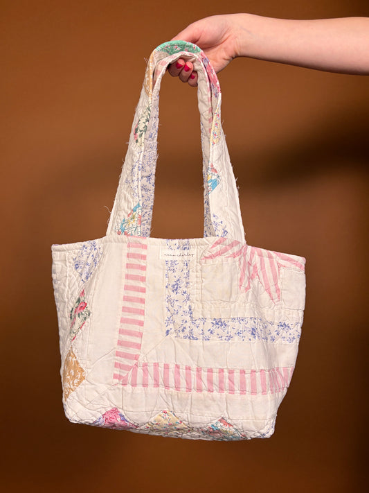 The Purple Gingham Upcycled Mini Tote