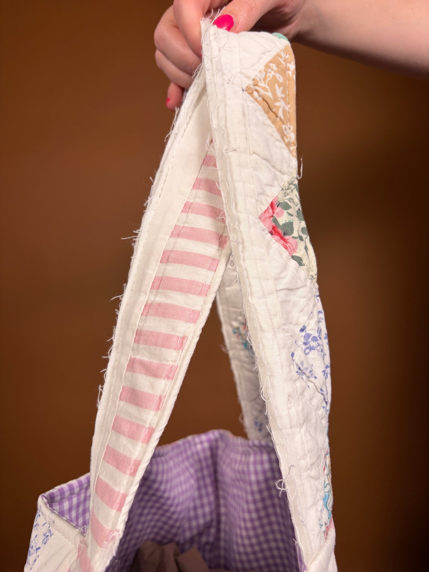 The Purple Gingham Upcycled Mini Tote