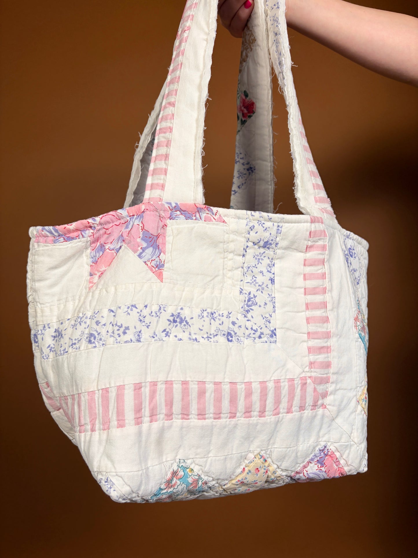 The Purple Gingham Upcycled Mini Tote