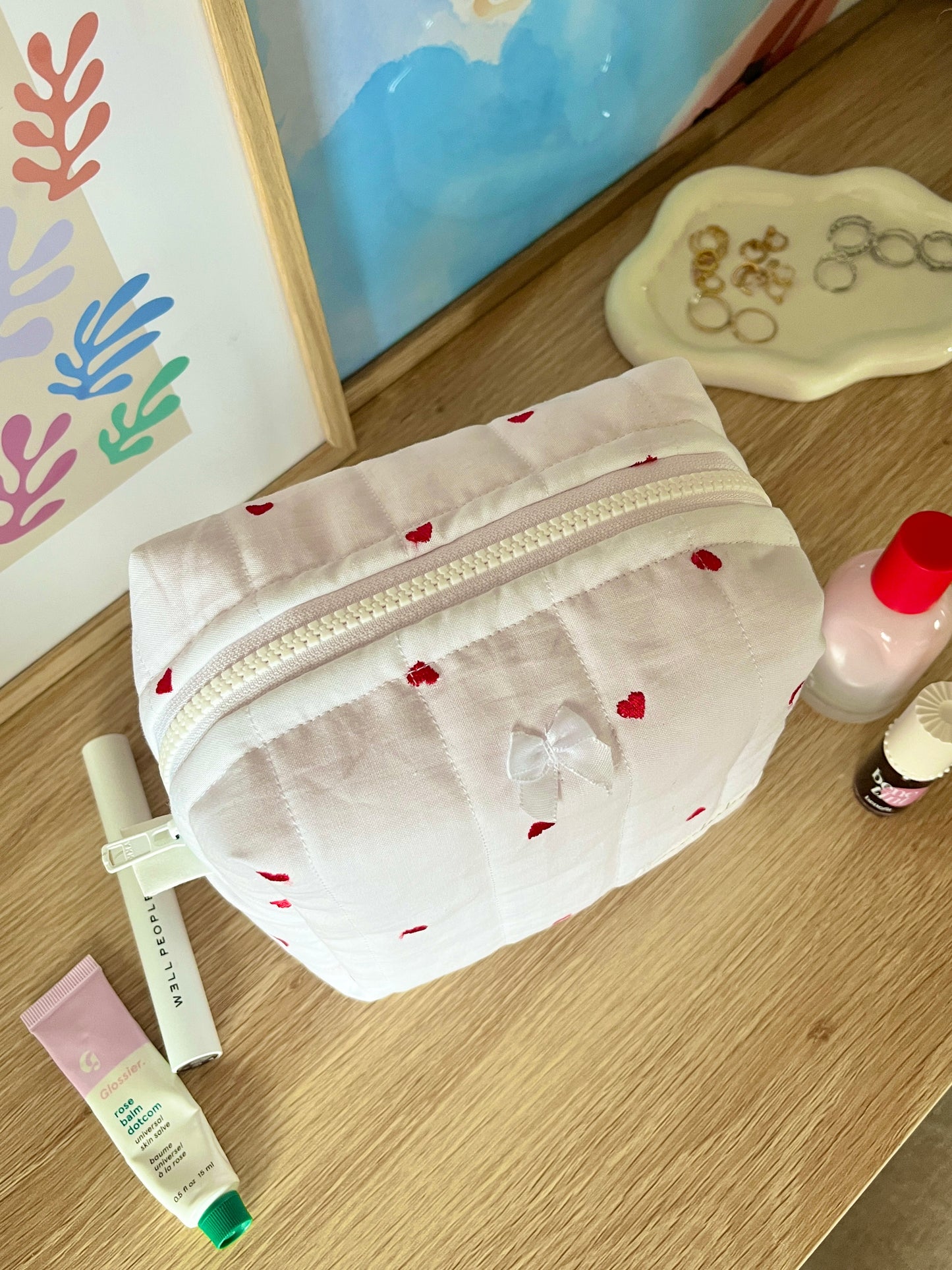The Red Heart Makeup Bag