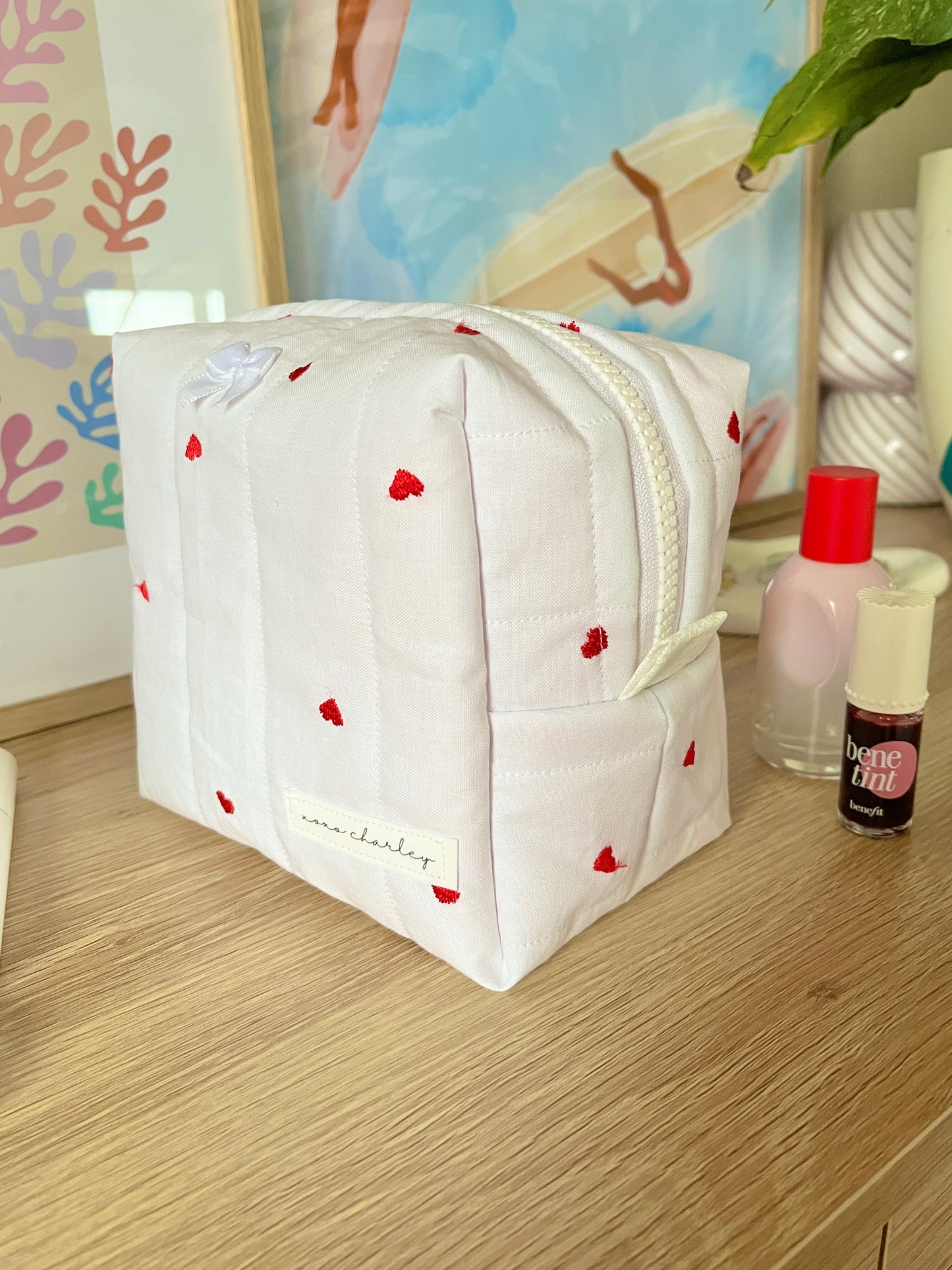 The Red Heart Makeup Bag