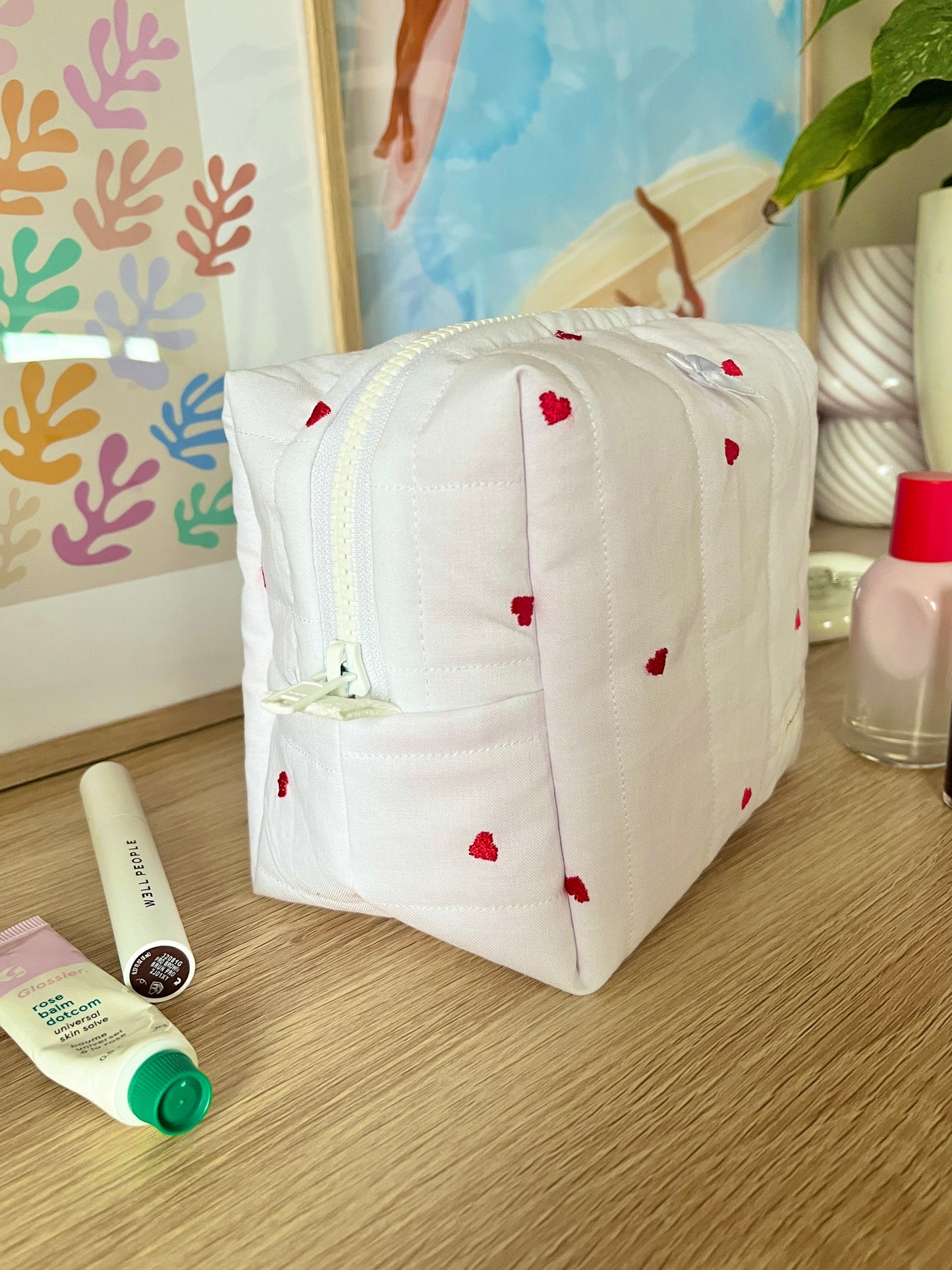 The Red Heart Makeup Bag