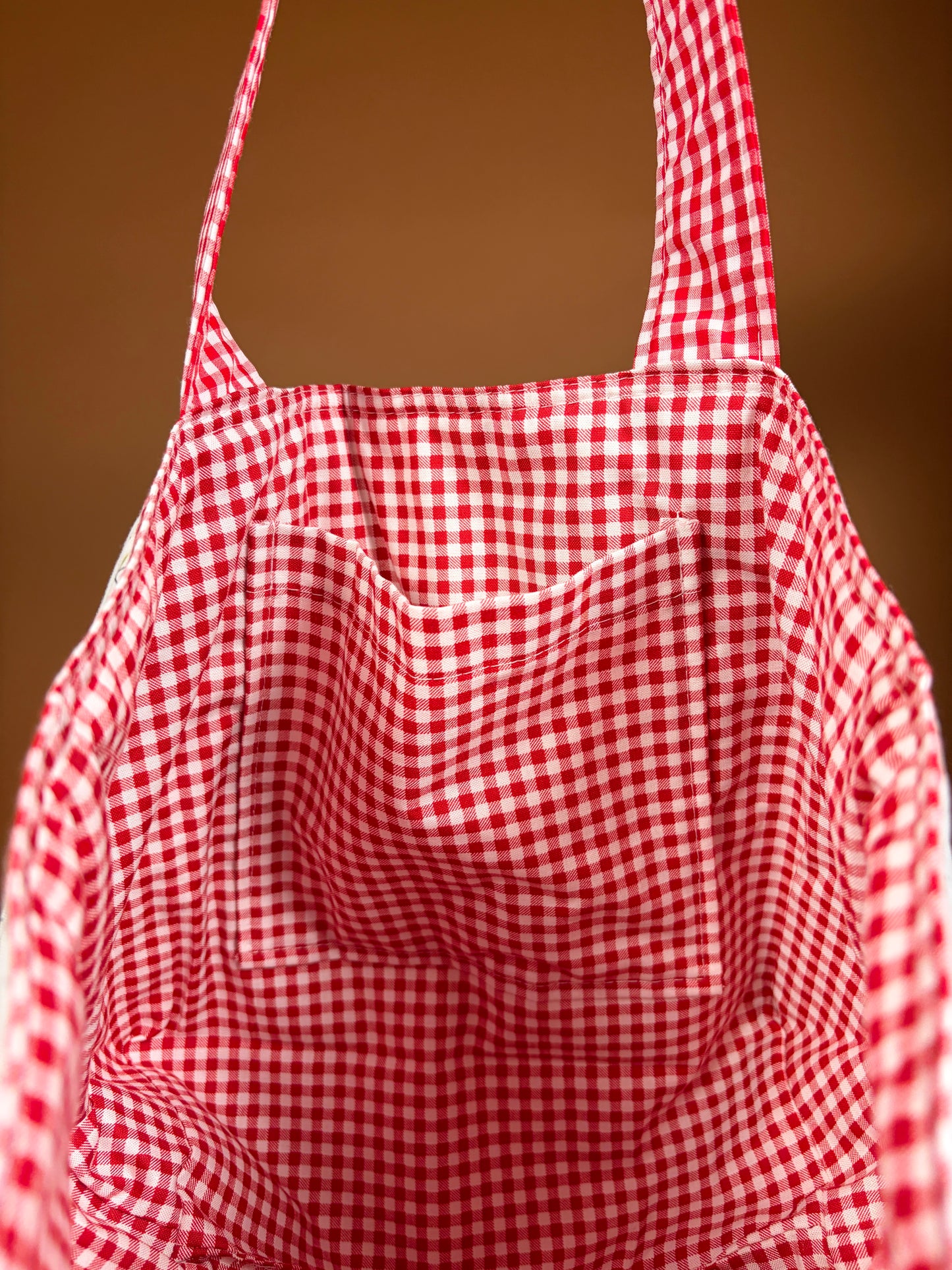 Cherry Red Mini Tote Bag with Attached Straps